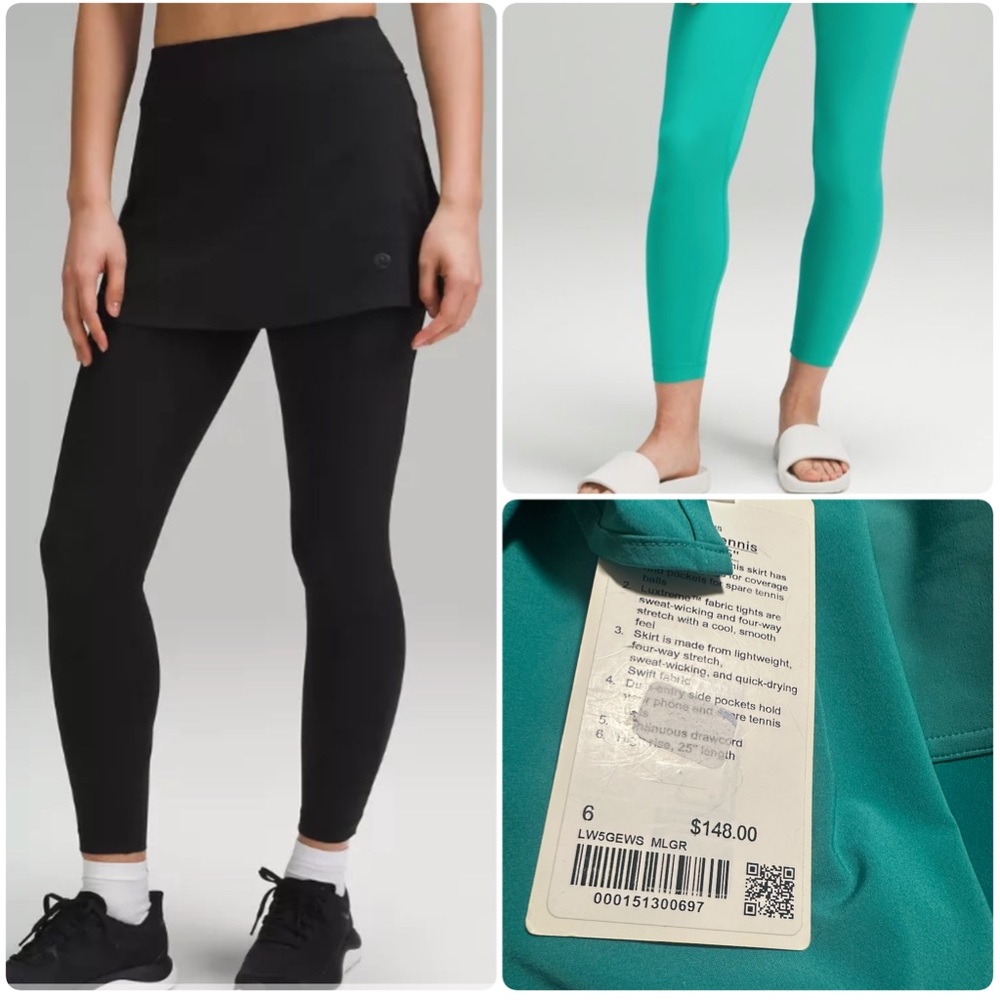 $148 💎 NWT Lululemon 2-in-1 HR Tennis Skirt Tight 25” SZ 6 Maldives Green